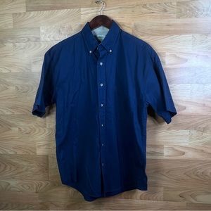San Mateo Island Sportswear Sz. Small Navy Blue Short Sleeve Button Fron…